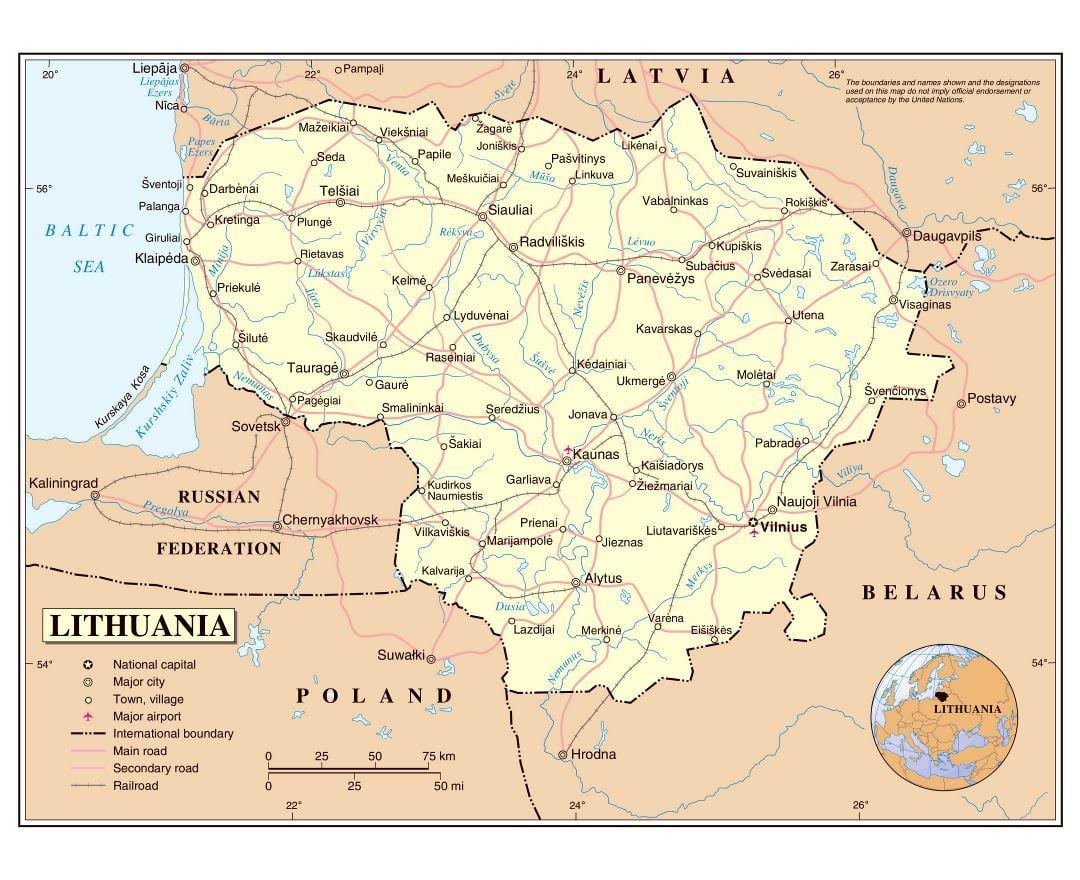 Kat jeyografik nan Lityani èpòt